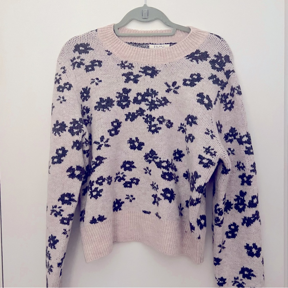 COPY - NWT Z SUPPLY TORY FLORAL OATMEAL SWEATER - Size L!